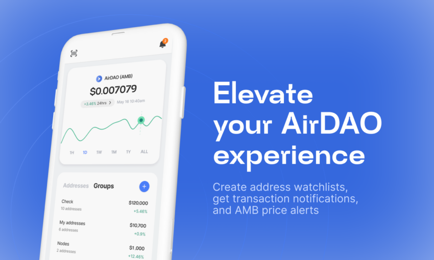 AirDAO lanceert mobiele applicatie voor het volgen van portemonnees