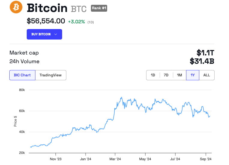 Bitcoin koers prestatie
