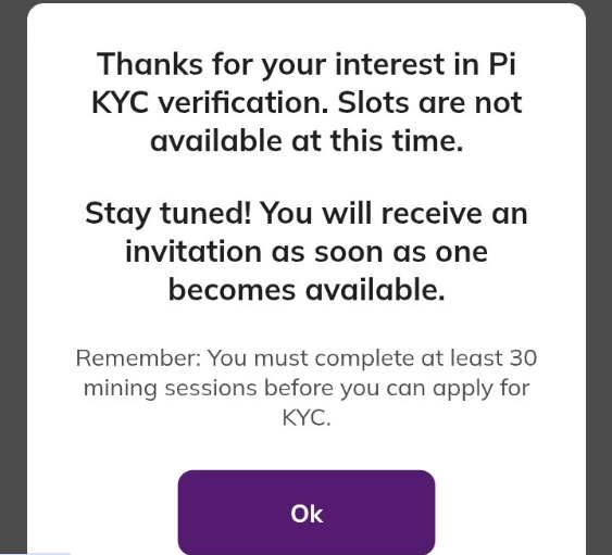 Screenshot van Pioneer over KYC-problemen met Pi Network