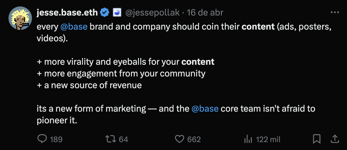 Jesse Pollak, Base-oprichter, op X.