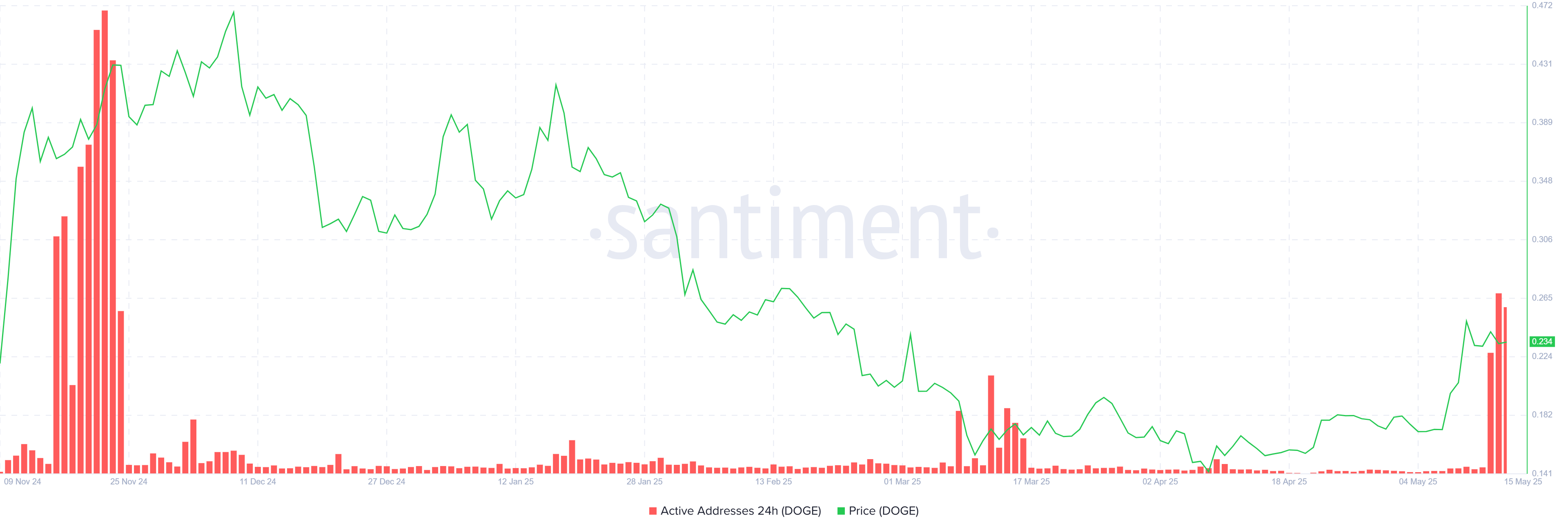 Dogecoin Actieve Adressen