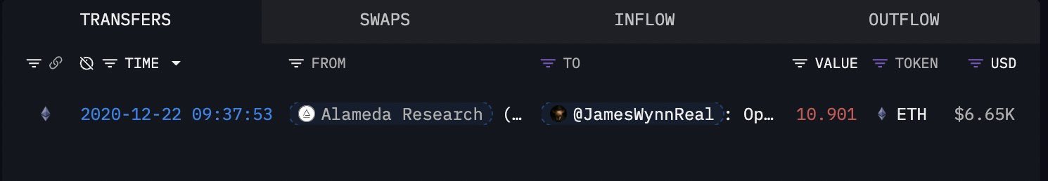 James Wynn Ontvangt ETH Van Alameda