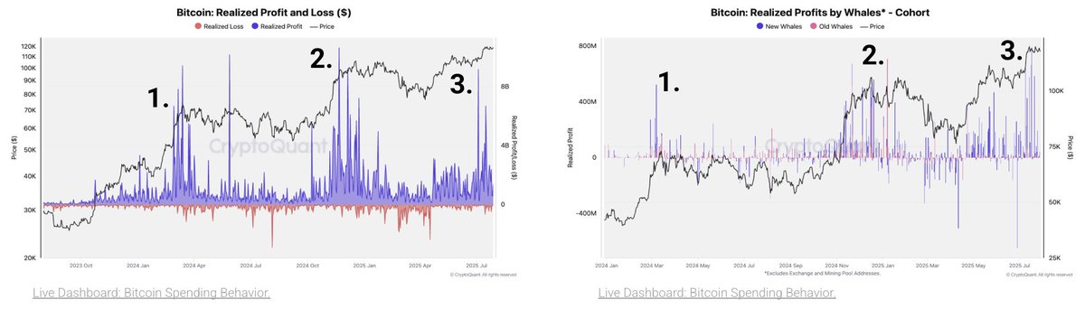 Bitcoin heeft net zijn derde grote winstnemingsgolf van deze bull run gezien. Bron: CryptoQuant